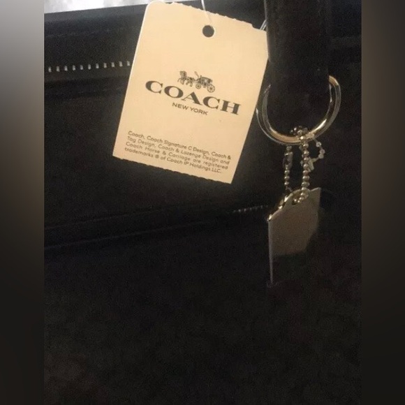 NWT COACH Signature Jacquard Tote (black and silver) - Picture 5 of 6